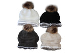 Satin Lined Children's Marley Autumn Beanie with or Without Faux Fur Pom